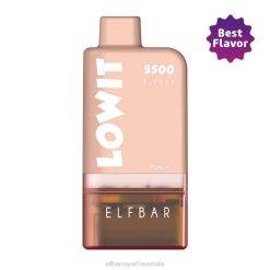 Elf Bar Australia 6N8R373 | Peach Pod + Brown Battery ELFBAR LOWIT 5500 Prefilled Pod Kit