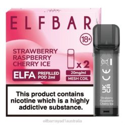 Elf Bar Vape Australia 6N8R129 | Strawberry Raspberry Cherry Ice ELFBAR ELFA Pre-Filled Pod (2 Pack)